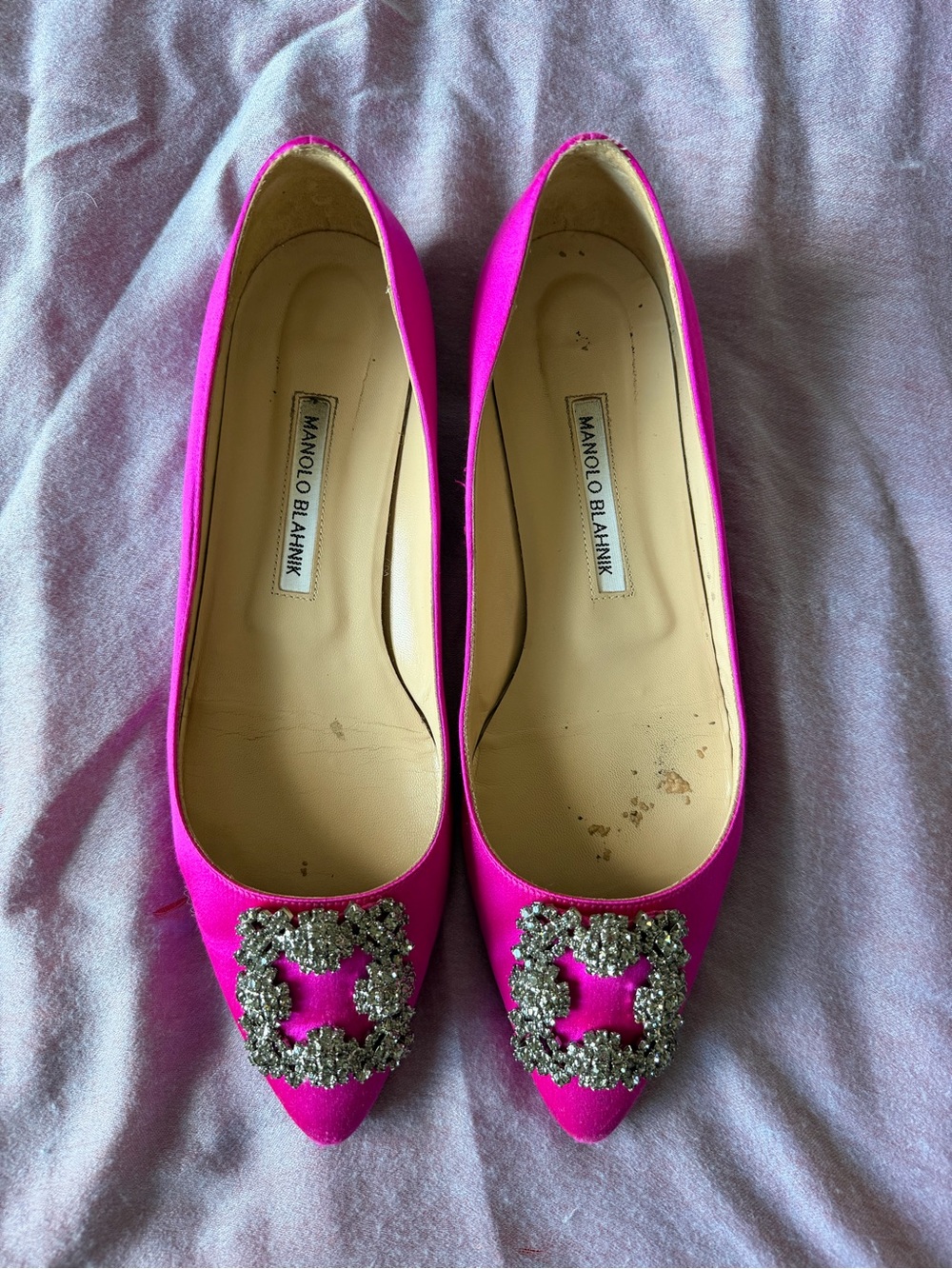 Manolo Blahnik Women’s Pink Hangisi Flats